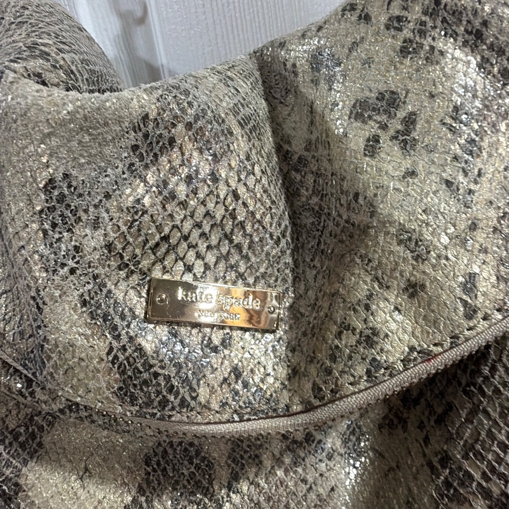 Kate Spade Metallic Two Tone Python Embossed Leat… - image 6